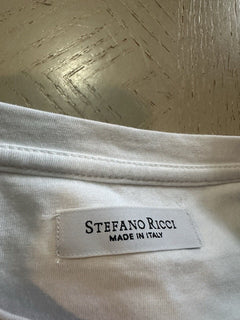 Stefano Ricci Men's Embroidered Chain Logo T-Shirt XL White Italy New $750