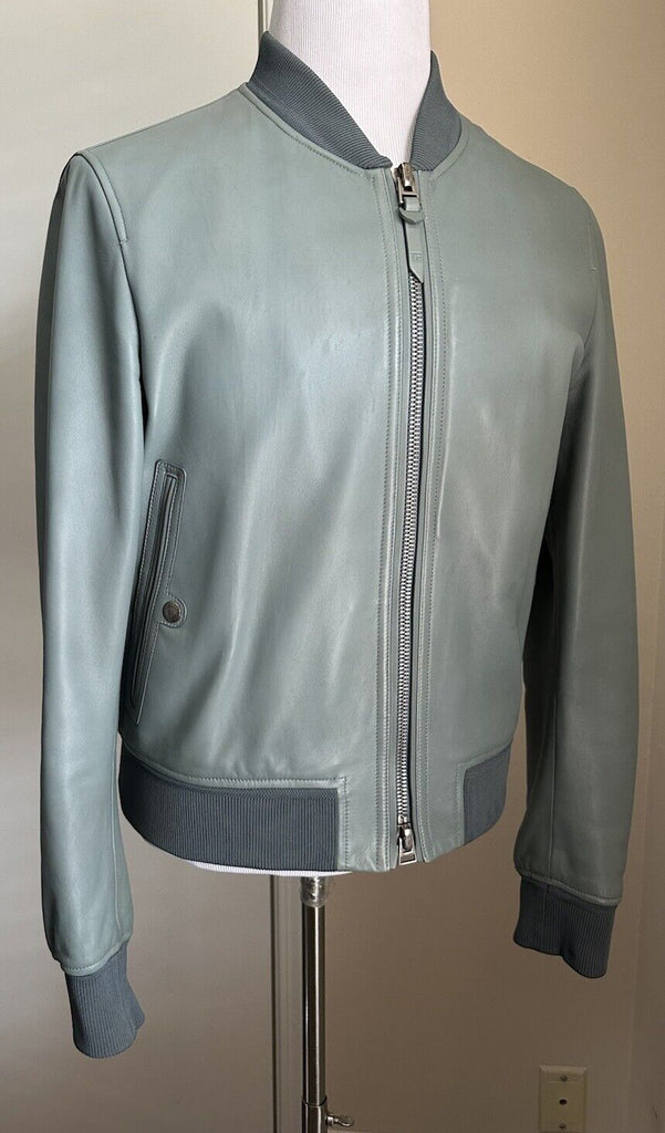 $5890 TOM FORD Men’s Leather Bomber Jacket Br Blue 40 US/52 Eu Italy