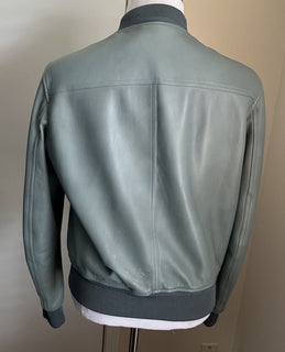$5890 TOM FORD Men’s Leather Bomber Jacket Br Blue 40 US/52 Eu Italy