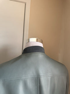$5890 TOM FORD Men’s Leather Bomber Jacket Br Blue 40 US/52 Eu Italy