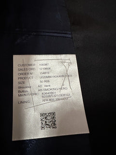 New $9995 Kiton Cashmere/Silk Diner Jacket Blazer Blue/Black  40R US/50R Eu