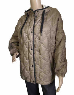 New S5495 Brunello Cucinelli Hooded Padded Jacket Camel Size 40/4