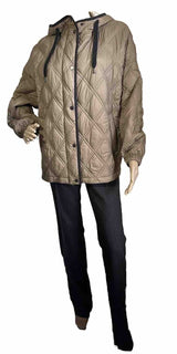 New S5495 Brunello Cucinelli Hooded Padded Jacket Camel Size 40/4