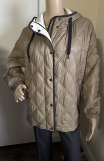 New S5495 Brunello Cucinelli Hooded Padded Jacket Camel Size 40/4