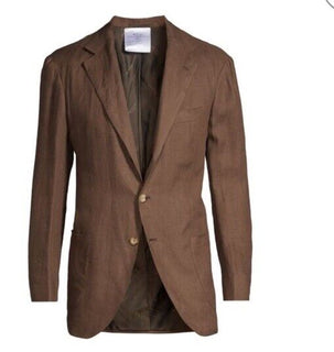 New $5695 Kiton Linen Sport Coat Jacket Blazer DK Brown 44R US/54R Eu