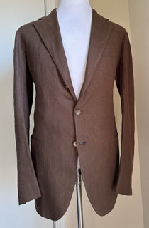 New $5695 Kiton Linen Sport Coat Jacket Blazer DK Brown 44R US/54R Eu