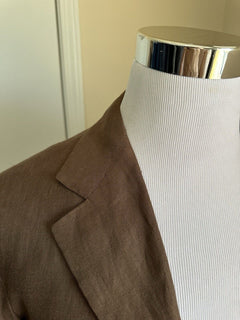 New $5695 Kiton Linen Sport Coat Jacket Blazer DK Brown 44R US/54R Eu