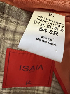 NWT $5500 Isaia Plaid Silk & Cashmere Sport Coat Blazer LT Brown 44R US/54R Eu