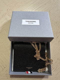 Thom Browne Women’s Leather Wallet Bag On Chain Black New $690