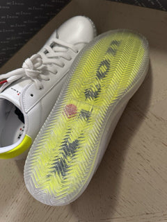 New Kiton Low-Top Leather Sneakers White/Green 10 US/43 Eu