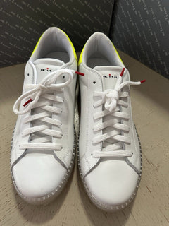 New Kiton Low-Top Leather Sneakers White/Green 10 US/43 Eu