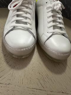 New Kiton Low-Top Leather Sneakers White/Green 10 US/43 Eu