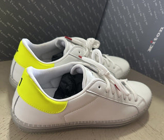 New Kiton Low-Top Leather Sneakers White/Green 10 US/43 Eu