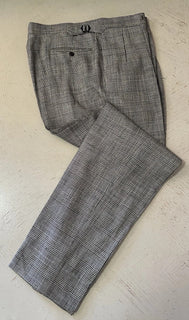NWT $3295 Ralph Lauren Purple Label Silk/Lin. Glen Plaid Suit Cream/Black 44R US