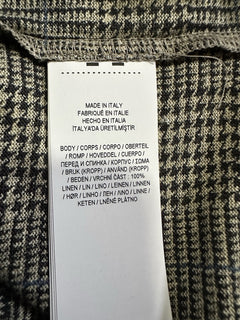 Ralph Lauren Purple Label Men Linen Glen Plaid Polo Shirt Black/Cream S New $495