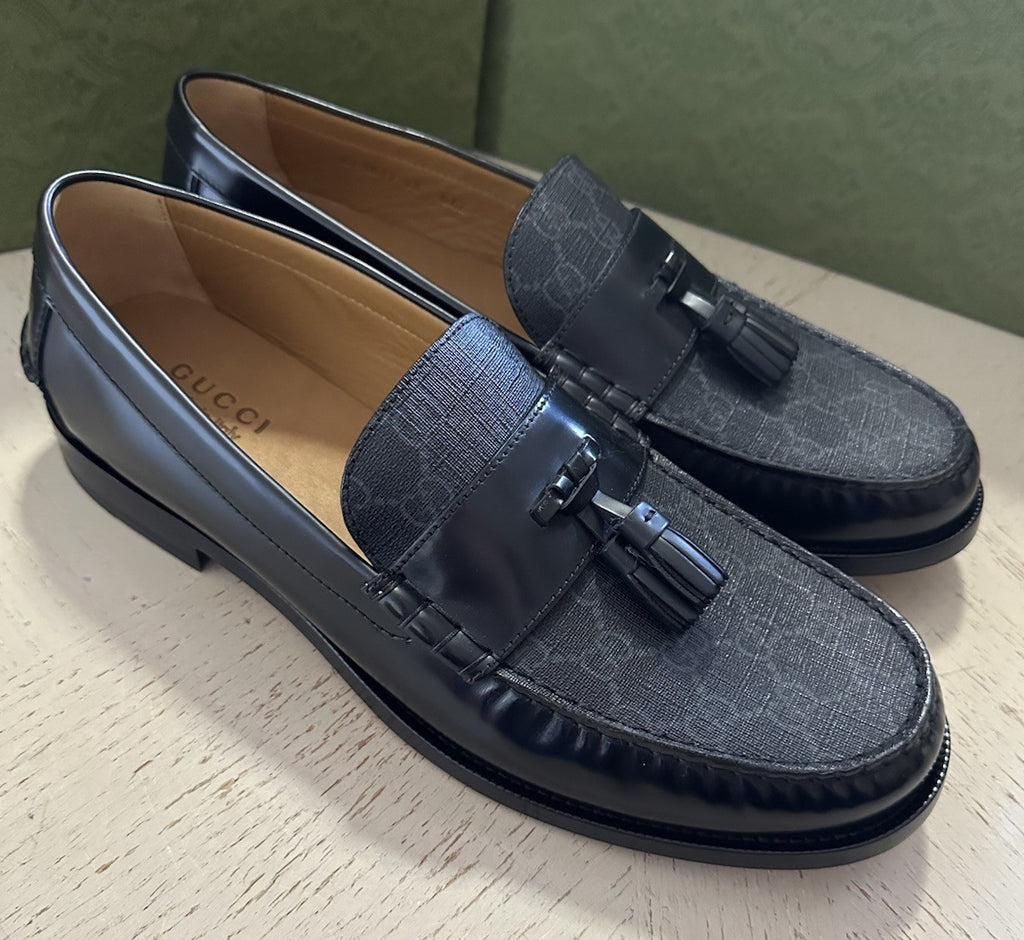 Gucci Mens GG Logo Leather Loafers Shoes Black 13.5 US (13 Gucci) IT N – BAYSUPERSTORE