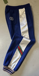 New $1800 Gucci Men’s Track Pants Blue/Multicolor Size XL 715900