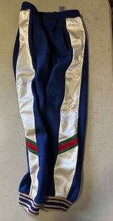 New $1800 Gucci Men’s Track Pants Blue/Multicolor Size XL 715900