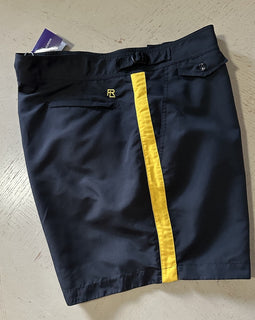 NWT $395 Ralph Lauren Purple Label Men Mayfair Swim Short Black/Yellow Size XXL