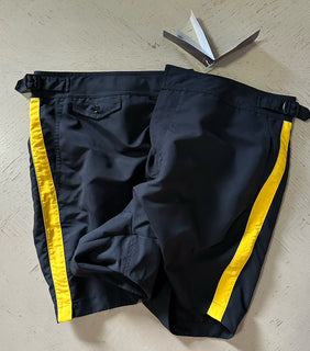 NWT $395 Ralph Lauren Purple Label Men Mayfair Swim Short Black/Yellow Size XXL