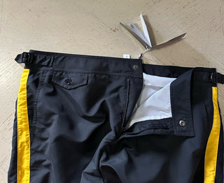 NWT $395 Ralph Lauren Purple Label Men Mayfair Swim Short Black/Yellow Size XXL