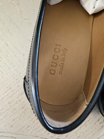 Gucci Mens GG Logo Leather Loafers Shoes Black/Beige 13.5 US/13 UK New 673817