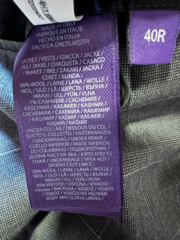 NWT $3295 Ralph Lauren Purple Label Wool Suit DK Gray 40R US/50R Eu