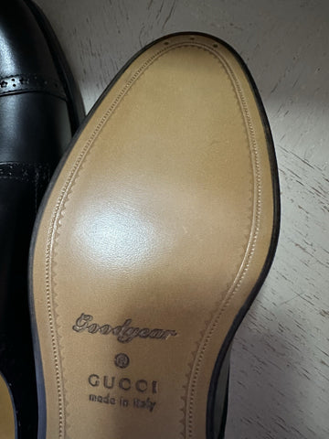 NIB $1200 Gucci Men Double Monk Leather Oxford Shoes Black 10 US/9 UK 739778