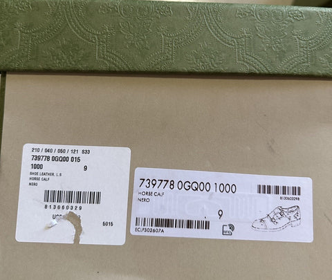 NIB $1200 Gucci Men Double Monk Leather Oxford Shoes Black 10 US/9 UK 739778