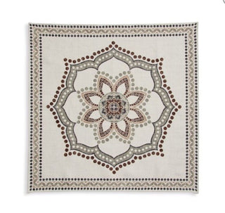 Brunello Cucinelli Abstract Silk Pocket Square White/Red/Multi One Size New