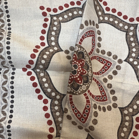 Brunello Cucinelli Abstract Silk Pocket Square White/Red/Multi One Size New