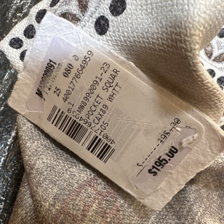 Brunello Cucinelli Abstract Silk Pocket Square White/Red/Multi One Size New