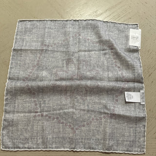 Brunello Cucinelli Abstract Silk Pocket Square White/Red/Multi One Size New