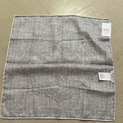 Brunello Cucinelli Abstract Silk Pocket Square White/Red/Multi One Size New