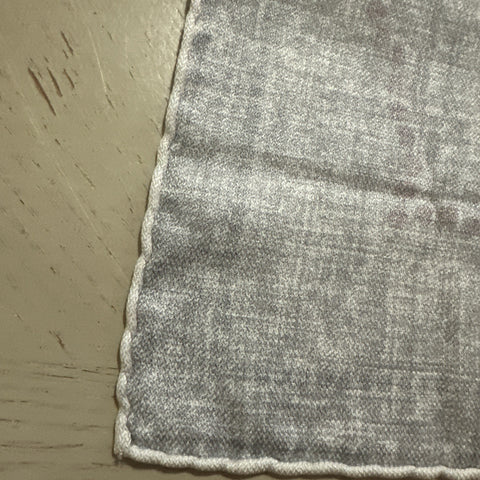 Brunello Cucinelli Abstract Silk Pocket Square White/Red/Multi One Size New