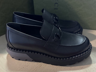 Gucci Men Leather Loafers Shoes Black 10 US/9 UK New $1100 758593