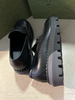 Gucci Men Leather Loafers Shoes Black 10 US/9 UK New $1100 758593