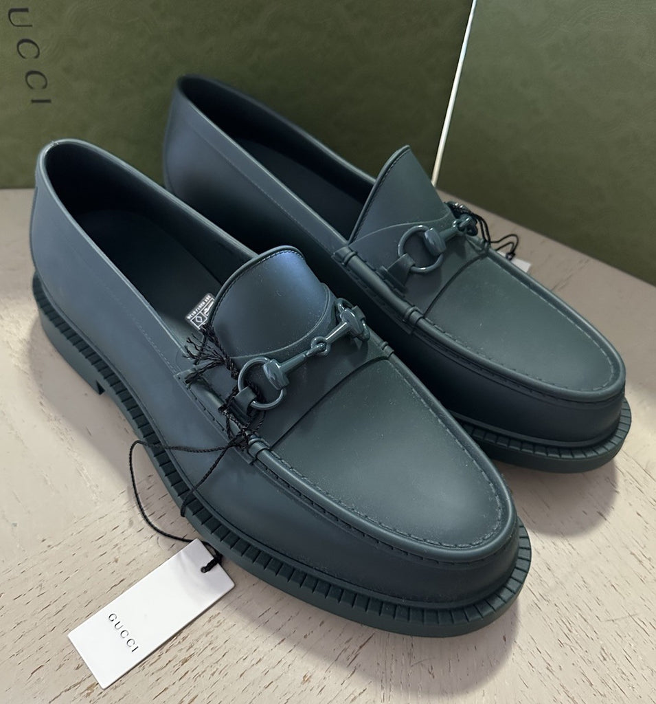 Gucci Men Rubber Loafers Shoes Green 12 US/11 UK New $550 771340