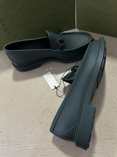 Gucci Men Rubber Loafers Shoes Green 12 US/11 UK New $550 771340