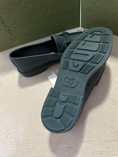Gucci Men Rubber Loafers Shoes Green 12 US/11 UK New $550 771340