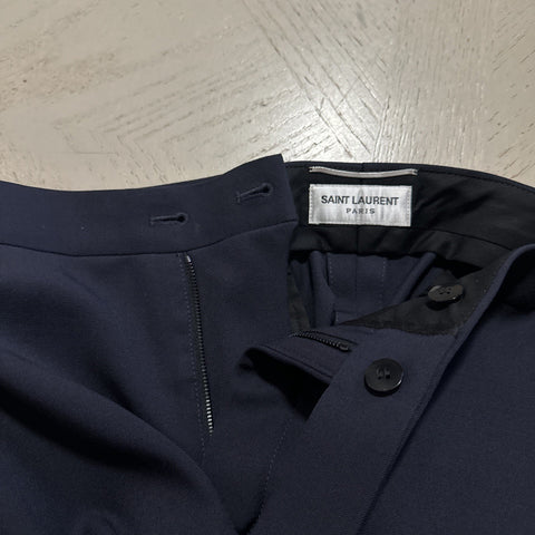 NWT $1290 Saint Laurent Men Tuxedo Pants Navy 50 Euro/ 34 US