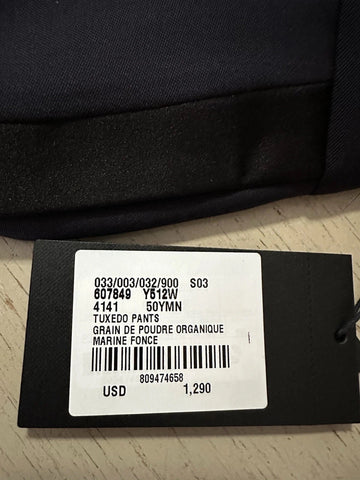 NWT $1290 Saint Laurent Men Tuxedo Pants Navy 50 Euro/ 34 US
