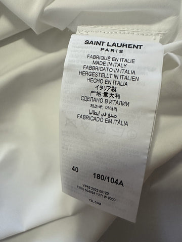 Saint Laurent Men Tuxedo Shirt White Size 40/15 3/4 New $990 Italy
