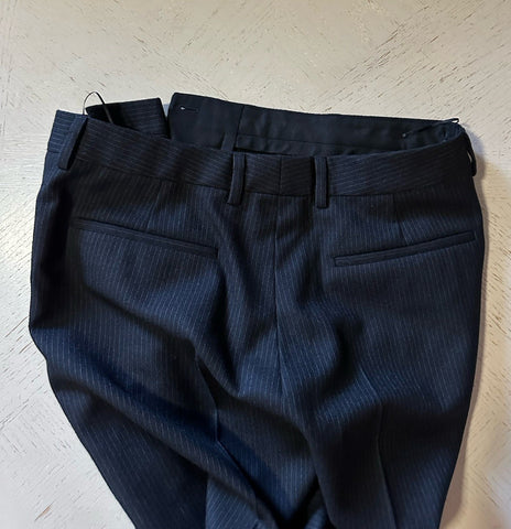 NWT $4470 Saint Laurent Men Wool Suit Black Striped 44 US/54 Eu Italy