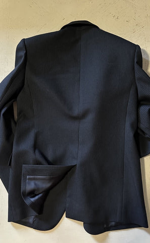 NWT $4470 Saint Laurent Men Wool Suit Black Striped 44 US/54 Eu Italy