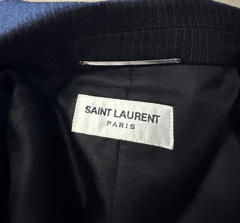 NWT $4470 Saint Laurent Men Wool Suit Black Striped 44 US/54 Eu Italy