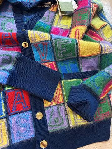 Gucci Men’s Cardigan Sweater Green/Yellow/Multi. Size M 725685 New $2850