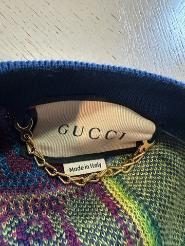 Gucci Men’s Cardigan Sweater Green/Yellow/Multi. Size L 725685 New $2850