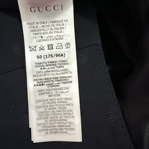 New $1300 Gucci Men GG Print Wool Vest Gilet Navy 40 US ( 50 Eu ) Italy