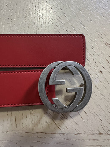 Gucci Women Leather GG Belt Red Size 95/38 NWT 546389